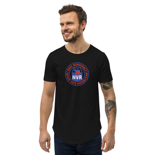 (NVR) Save Democracy Men's Curved Hem T-Shirt - FREE Shipping!