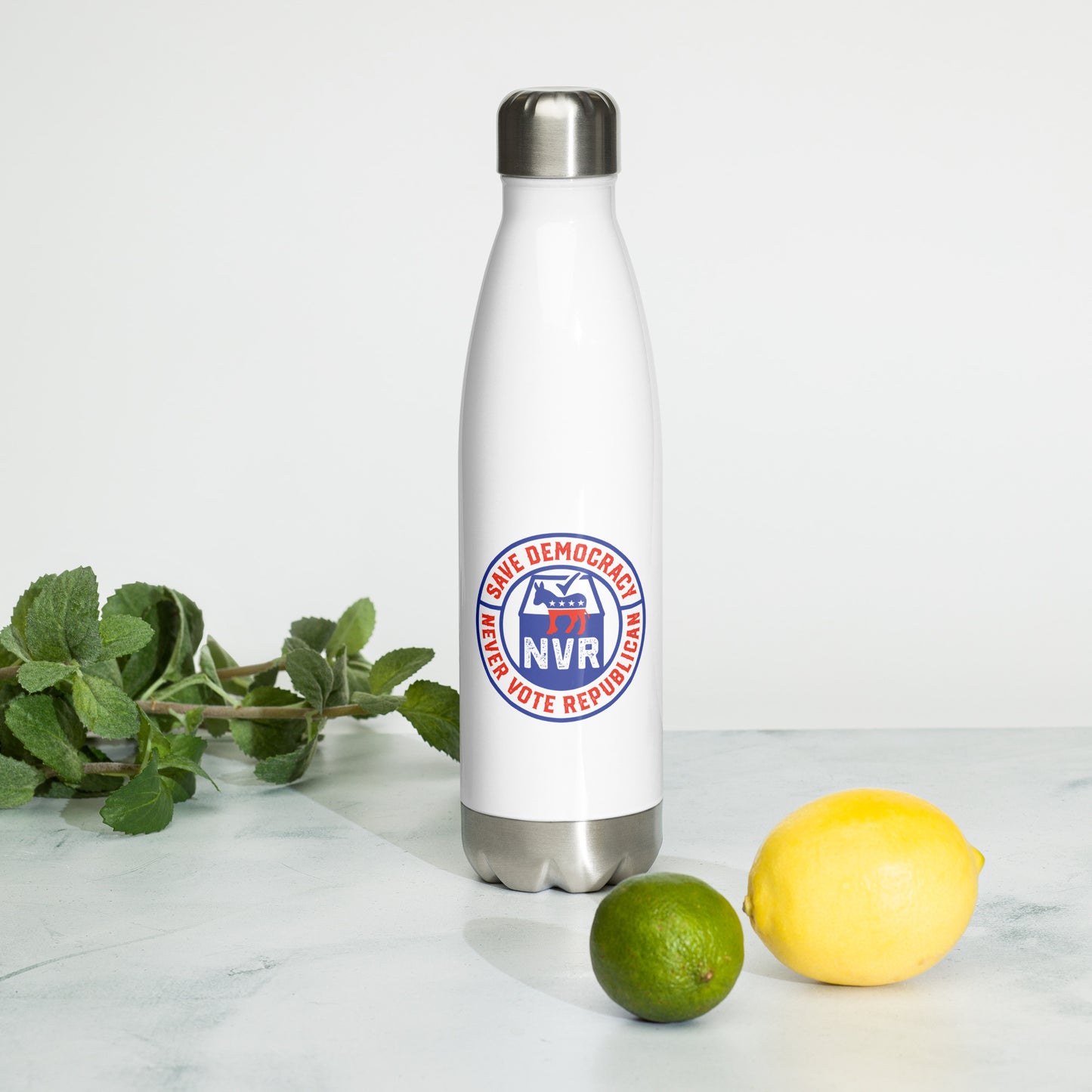 (NVR) Save Democracy Stainless Steel Water Bottle - FREE Shipping!